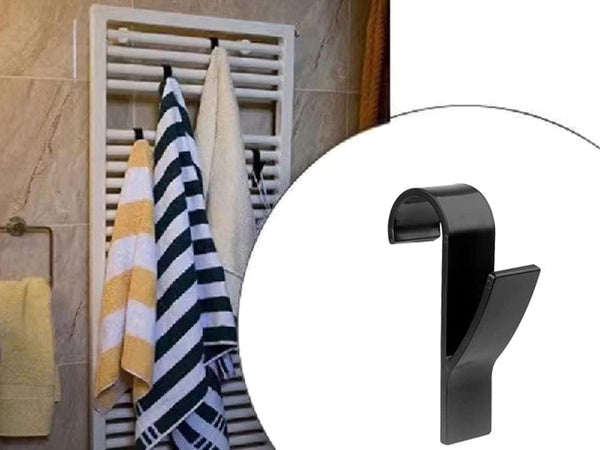 2x vonios kambaryje kabliukas radiatoriui, radiatoriui ir vonios rankšluosčių kabinimo komplektas