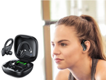 bluetooth belaidės sportinės ausinės, skirtos bėgimo treniruotėms ant ausų