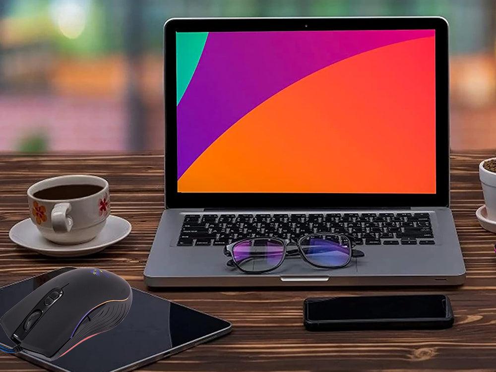 Laidinė optinė pelė nešiojamam kompiuteriui rgb žaidimų pelė