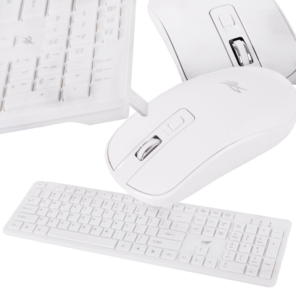 Klaviatūros ir pelės belaidės pelės rinkinys tylus skaitmeninis usb, Baltas, Szín, Fehér