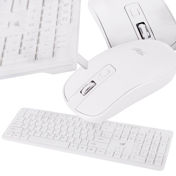 Klaviatūros ir pelės belaidės pelės rinkinys tylus skaitmeninis usb, Baltas, Szín, Fehér