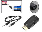 Konverterio adapteris iš hdmi į vga d-sub audio mini lizdą