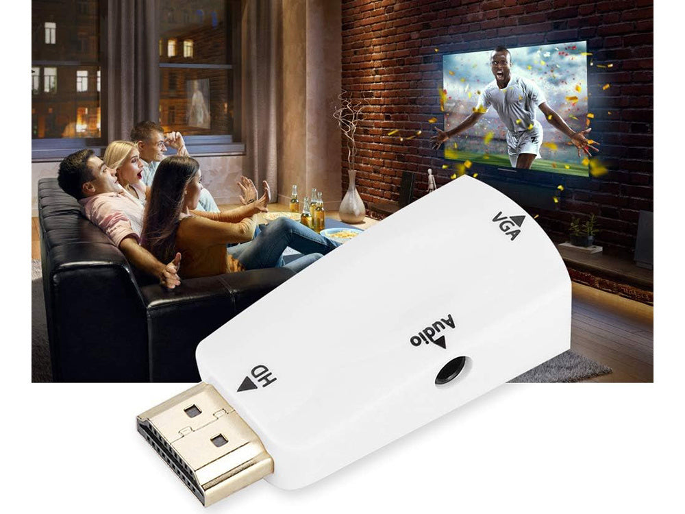 Konverterio adapteris iš hdmi į vga d-sub audio mini lizdą