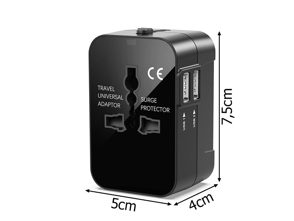 Adaptieriaus kištukinis jungiklis uk usa eu aus universal 2x usb worldwide