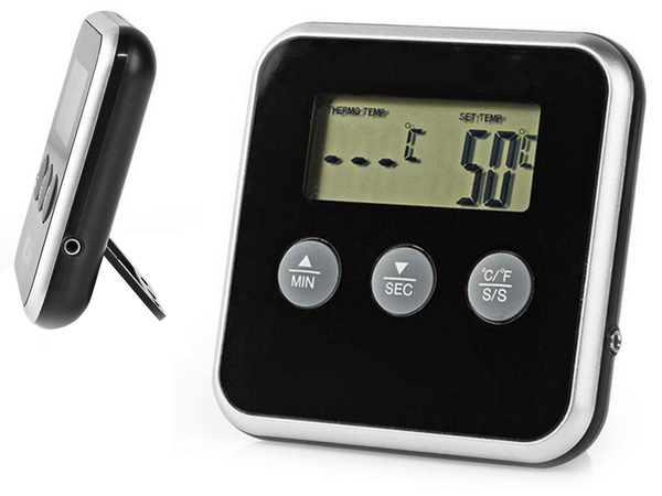 Skaitmeninis termometras su termo zondu mėsai kepti rūkykla laikmatis lcd signalas