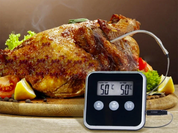 Skaitmeninis termometras su termo zondu mėsai kepti rūkykla laikmatis lcd signalas