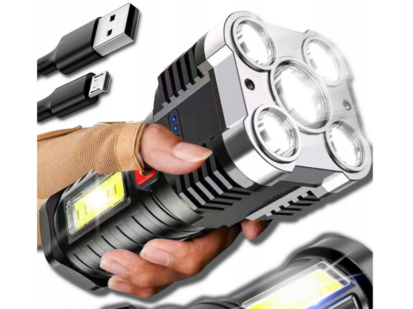 Įkraunamas žibintuvėlis prožektorius bivouac vedė stiprus karinės policijos usb