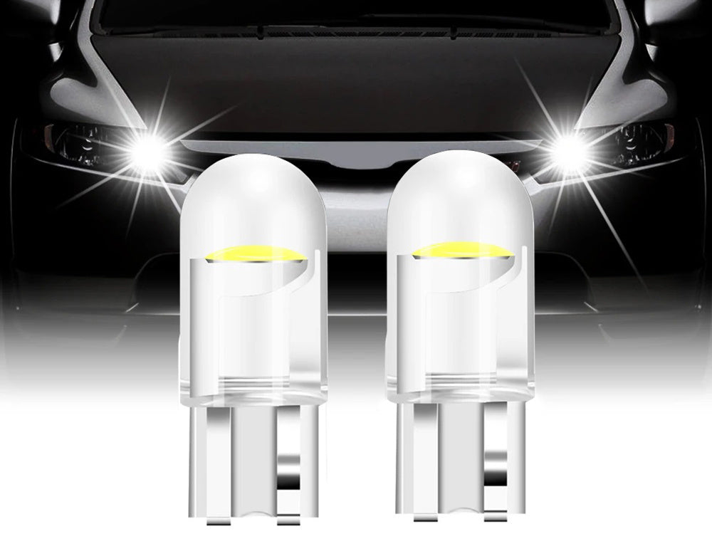 W5w t10 white cristalic led automobilių šviesos 2 vnt komponentas