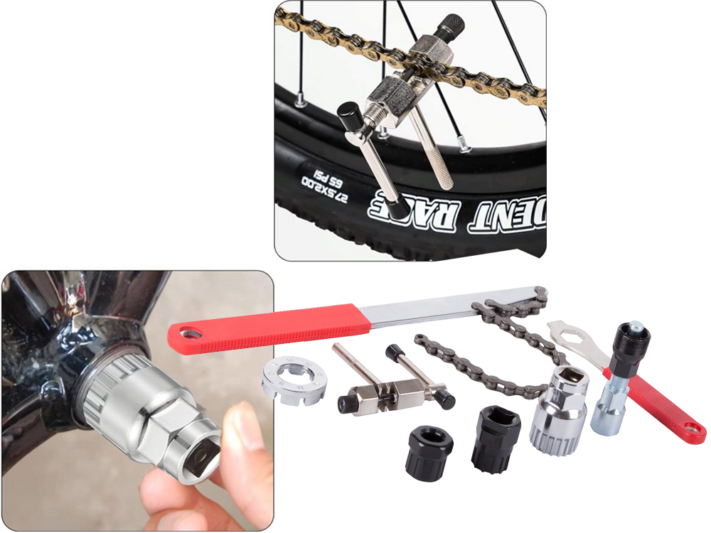 Dviračių įrankių rinkinys alkūnės grandinės veržliaraktis be žvaigždutės