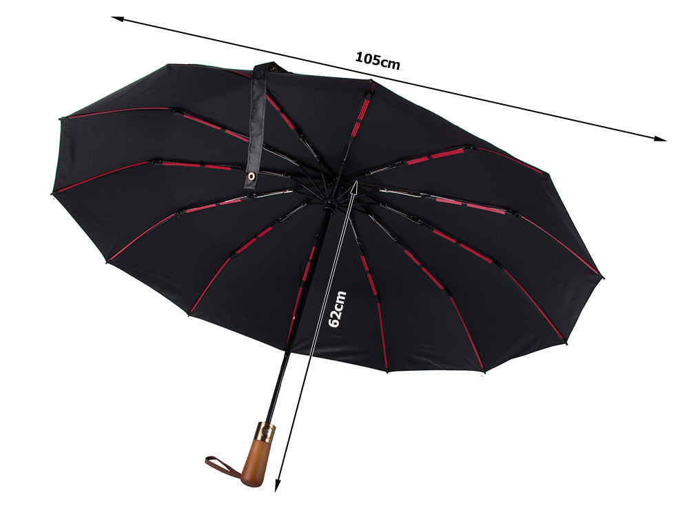 Skėtis sulankstomas skėtis automatinis juodas unisex elegantiškas didelis padorus