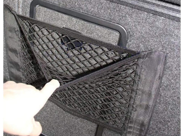 Rankenų organizatorius tinklinis krepšys su velcro užsegimu automobilio bagažinei 30x25