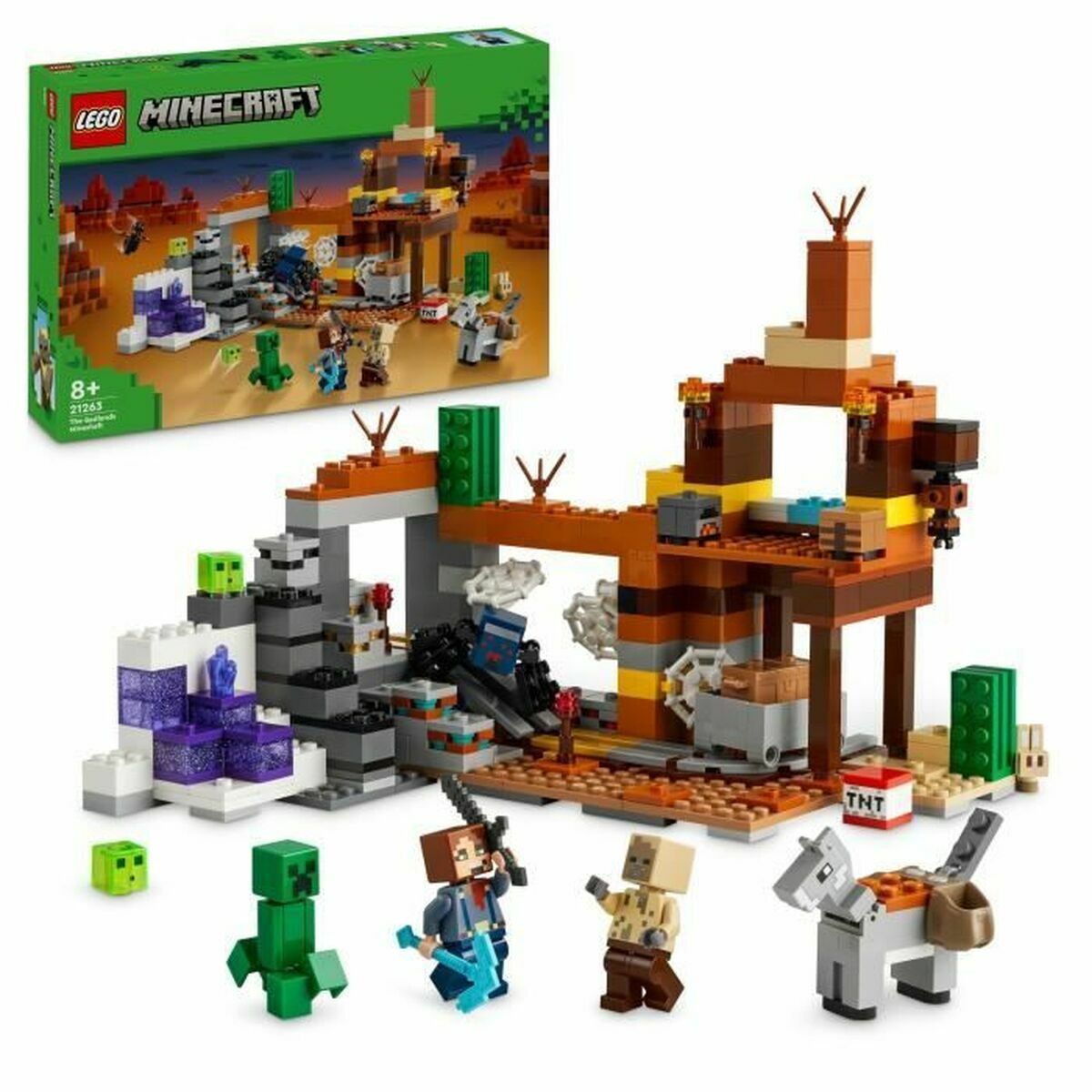 Statybos rinkinys Lego Minecraft 21263 Badlands Mine Spalvotas 538 Dalys