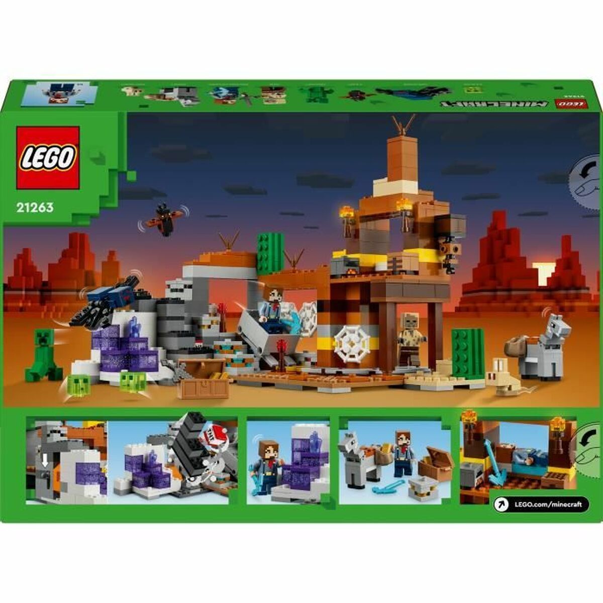 Statybos rinkinys Lego Minecraft 21263 Badlands Mine Spalvotas 538 Dalys