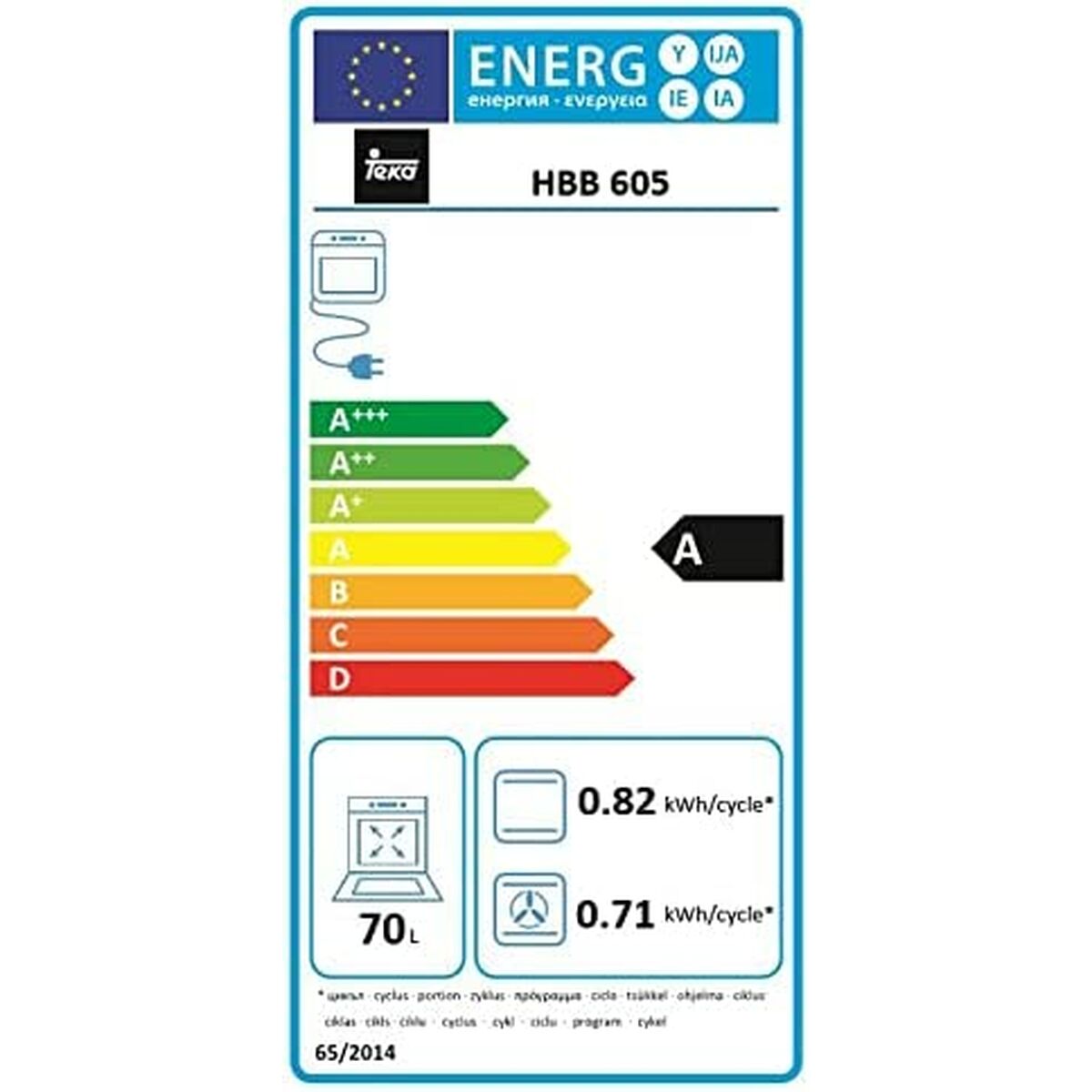 Daugiafunkcinė orkaitė Teka HBB 605 70 L 2615W 1400 W 71 L