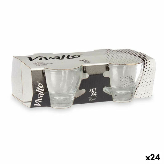 Vnt. kavos puodelių rinkinys Vivalto RYG6073 Skaidrus stiklas 80 ml (24 vnt.)