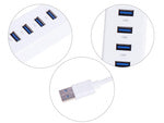 Koncentratorius usb 3.0 prievadų skirstytuvas 4 prievadų skirstytuvo adapterio adapteris, Baltas, Szín, Fehér