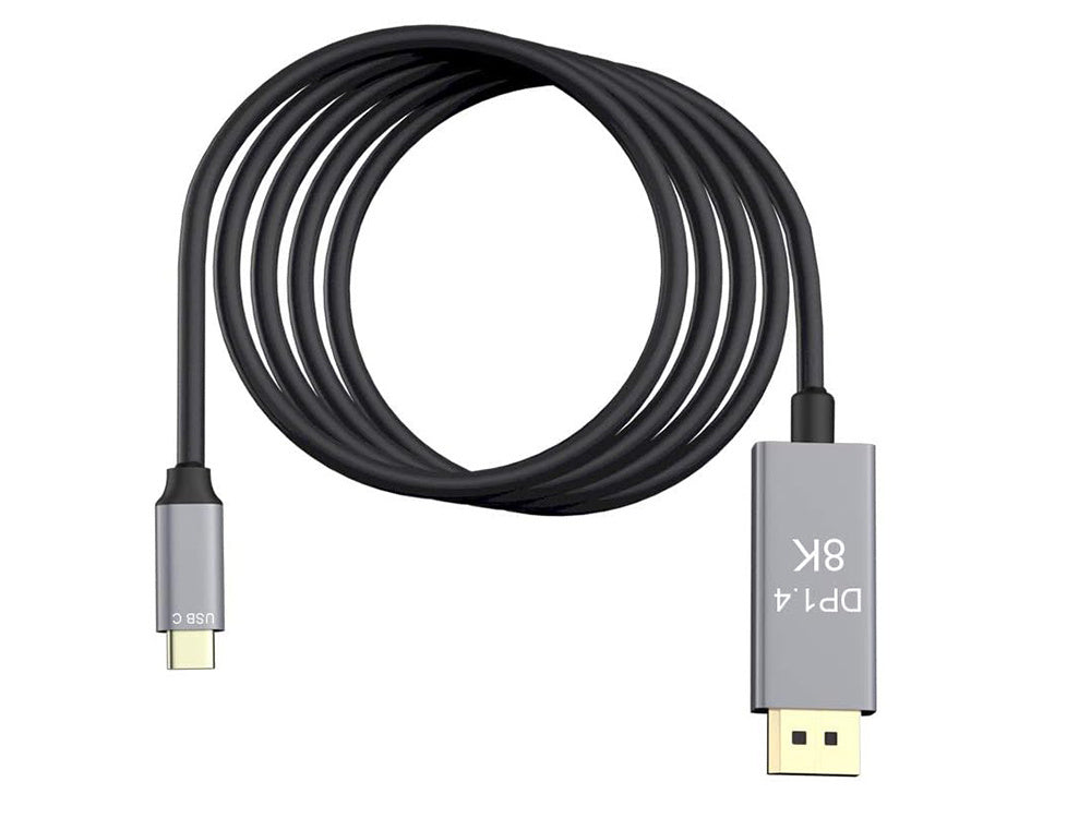 Displayport usb typ-c 1.4 video audio usb-c 8k 4k 2k kabelis 1,8 m