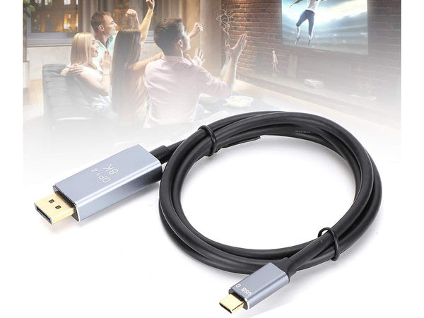 Displayport usb typ-c 1.4 video audio usb-c 8k 4k 2k kabelis 1,8 m