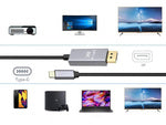 Displayport usb typ-c 1.4 video audio usb-c 8k 4k 2k kabelis 1,8 m