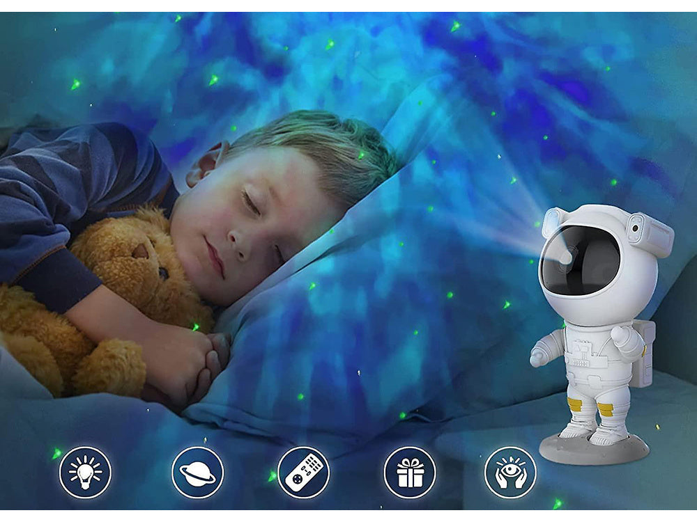 Žvaigždžių projektorius astronautas naktinė šviesa lazerinis dangaus projektorius led nuotolinio valdymo pultas