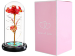 Amžina rožė stiklinėje dovanoje lėmė rgb šviečiantis raudonas stiklas proga