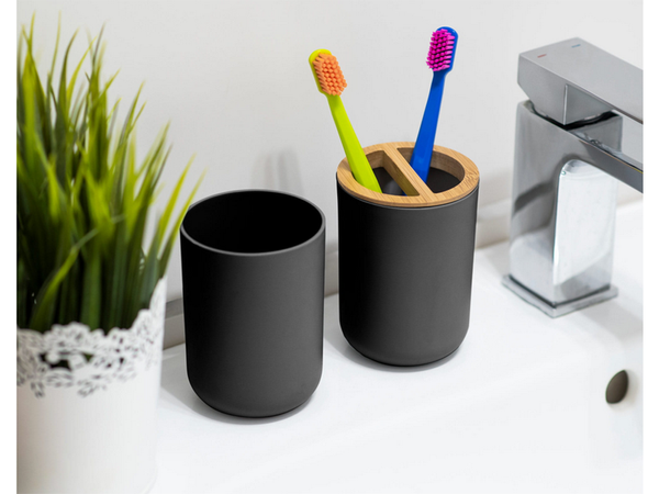 Vonios kambario rinkinys "6-in-1" vonios kambario tualeto rankenėlė su šiukšliadėže black set