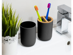 Vonios kambario rinkinys "6-in-1" vonios kambario tualeto rankenėlė su šiukšliadėže black set