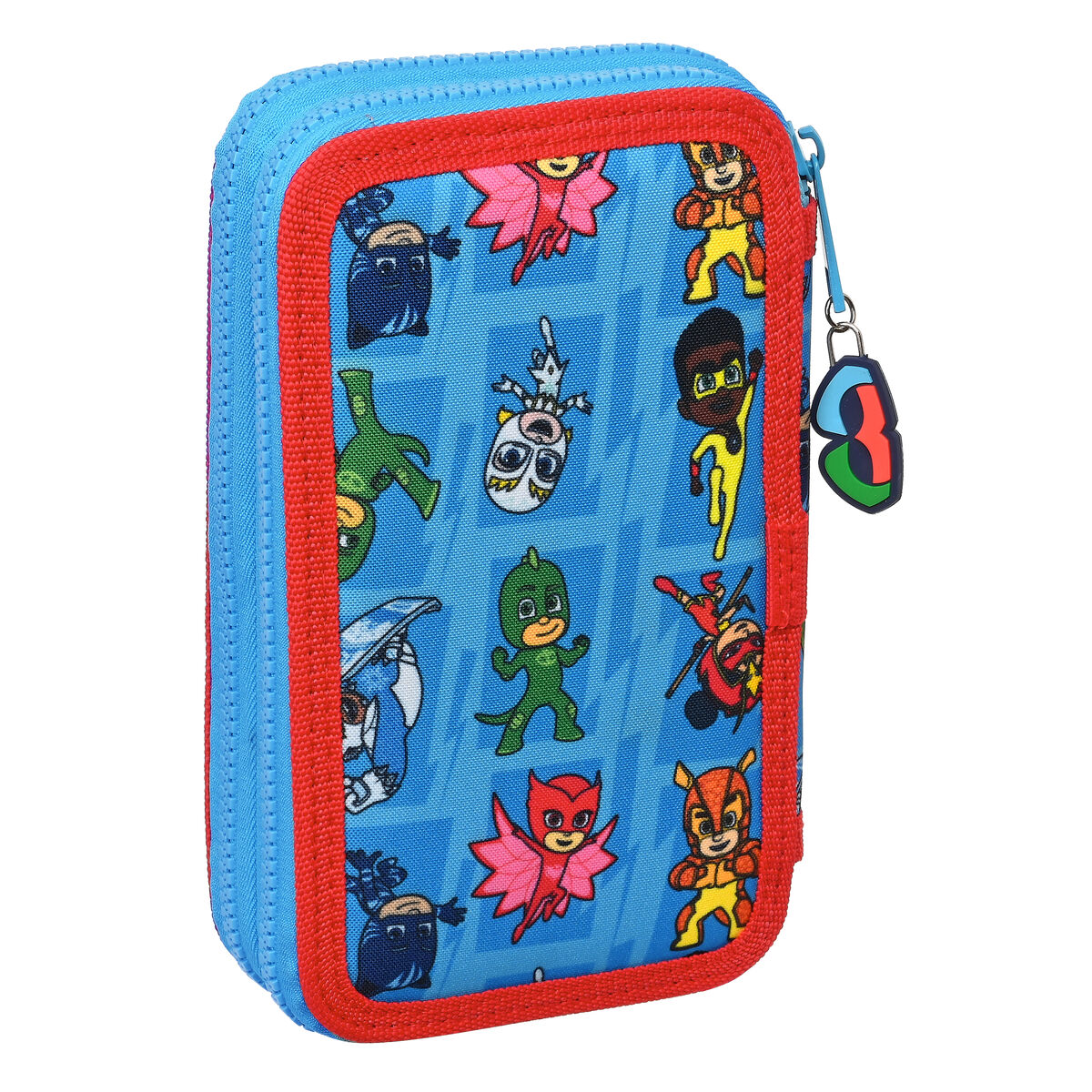 Dvigubo pieštuko dėklas PJ Masks Mėlyna 12.5 x 19.5 x 4 cm (28 Dalys)