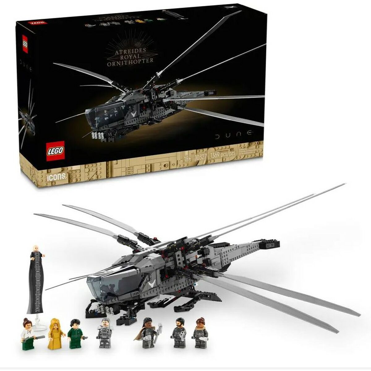 Statybos rinkinys Lego 10327 Icons Dune: Atreides Royal Ornithopter Spalvotas 1369 Dalys