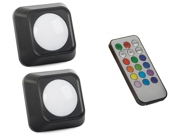 Belaidis rgb vadovaujama naktinė šviesa nuotolinio valdymo pultas 2 vnt., Juoda, Szín, Fekete