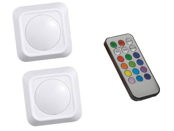 Belaidis rgb vadovaujama naktinė šviesa nuotolinio valdymo pultas 2 vnt., Baltas, Szín, Fehér