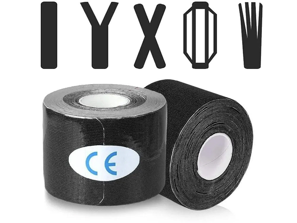 Kineziologinė juosta tejpy tejp plasters kinesiotaping sports pro 5m, Juoda, Szín, Fekete