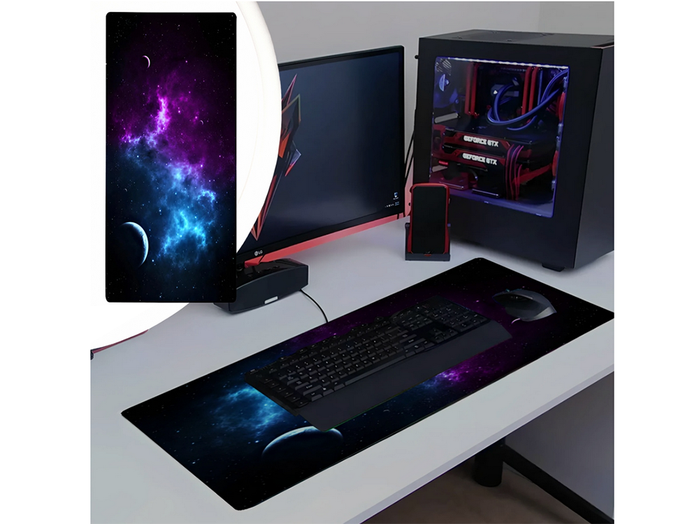 Žaidimų stalo kilimėlis xxl cosmos stars 90x40 thick pelės kilimėlis