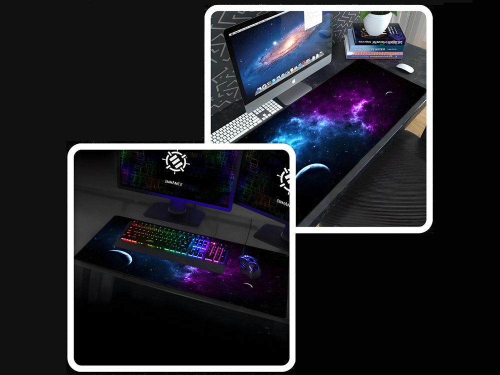 Žaidimų stalo kilimėlis xxl cosmos stars 90x40 thick pelės kilimėlis