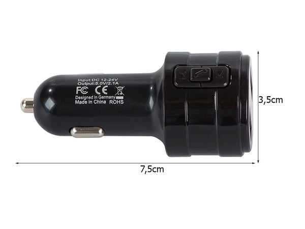 Fm transmiteris mp3 bluetooth įkroviklis 2x usb audio automobilio įkroviklis