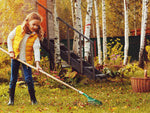 Sodo žolės lapų grėblys lengvas vielos metalas 36cm vėduoklės formos