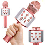 bluetooth belaidis mikrofonas karaoke garsiakalbis balso moduliatorius apvalus, Rožinė, Szín, Rózsaszín
