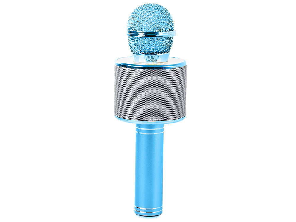 bluetooth belaidis mikrofonas karaoke garsiakalbis balso moduliatorius apvalus, Mėlyna, Szín, Kék