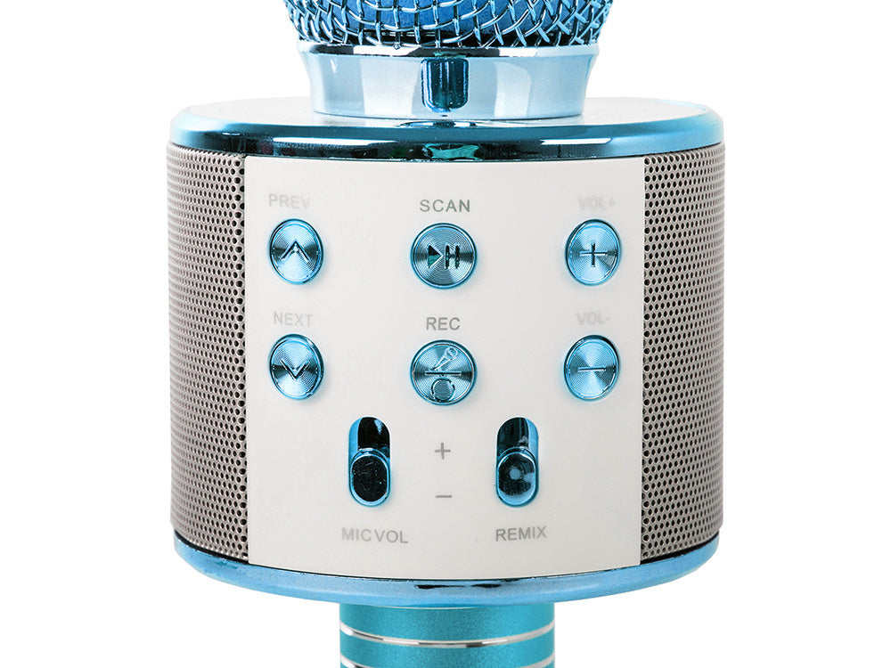 bluetooth belaidis mikrofonas karaoke garsiakalbis balso moduliatorius apvalus, Mėlyna, Szín, Kék