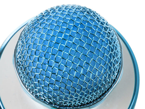 bluetooth belaidis mikrofonas karaoke garsiakalbis balso moduliatorius apvalus, Mėlyna, Szín, Kék
