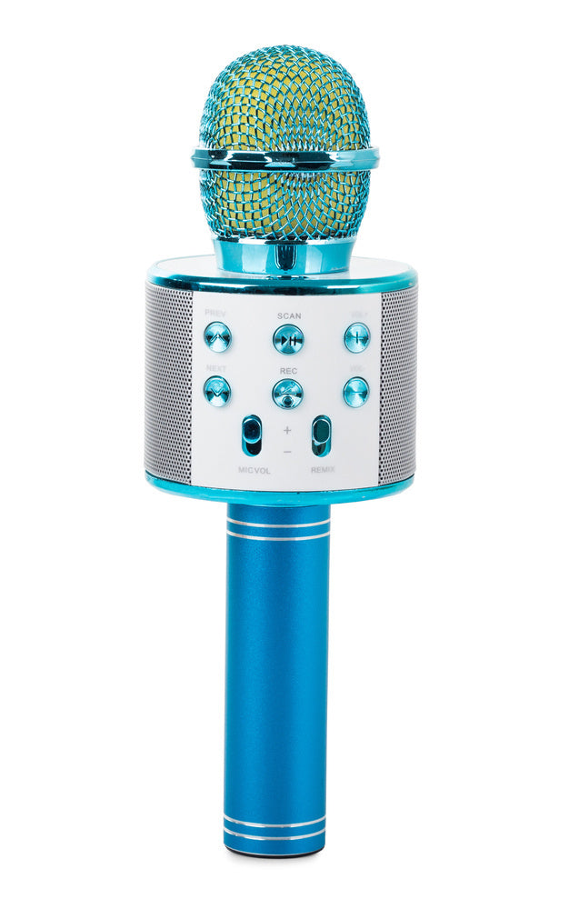 bluetooth belaidis mikrofonas karaoke garsiakalbis balso moduliatorius apvalus, Mėlyna, Szín, Kék