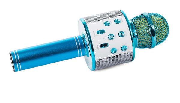 bluetooth belaidis mikrofonas karaoke garsiakalbis balso moduliatorius apvalus, Mėlyna, Szín, Kék