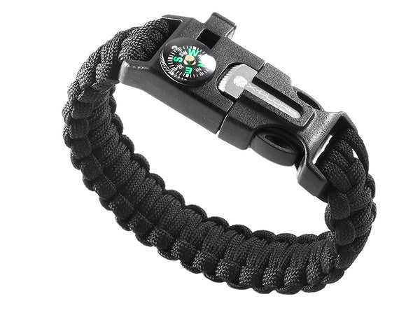 Apyrankė išgyvenimo apyrankė 5in1 kompasas flint virvė peilis paracord virvė