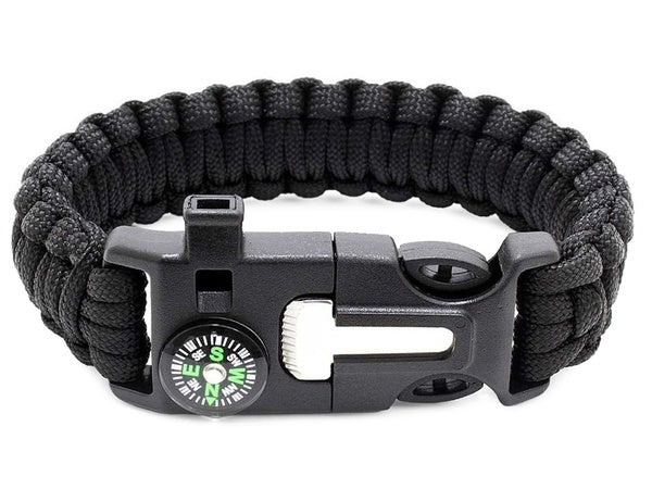 Apyrankė išgyvenimo apyrankė 5in1 kompasas flint virvė peilis paracord virvė