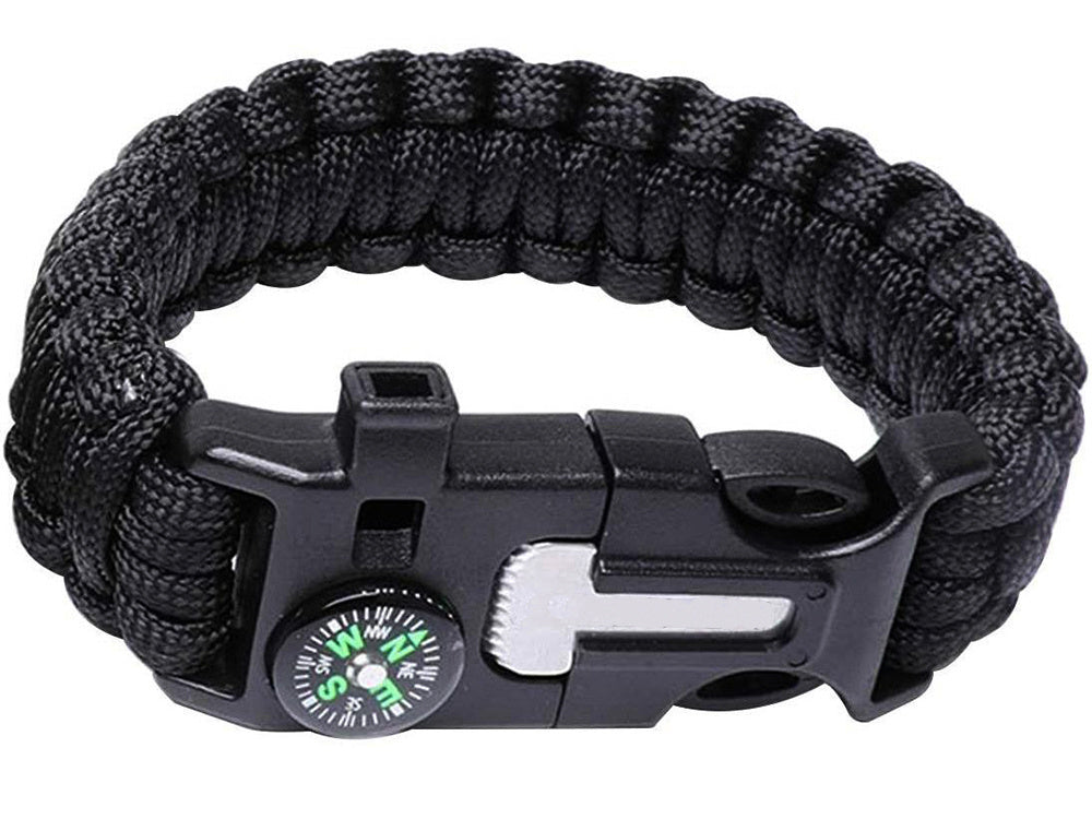 Apyrankė išgyvenimo apyrankė 5in1 kompasas flint virvė peilis paracord virvė