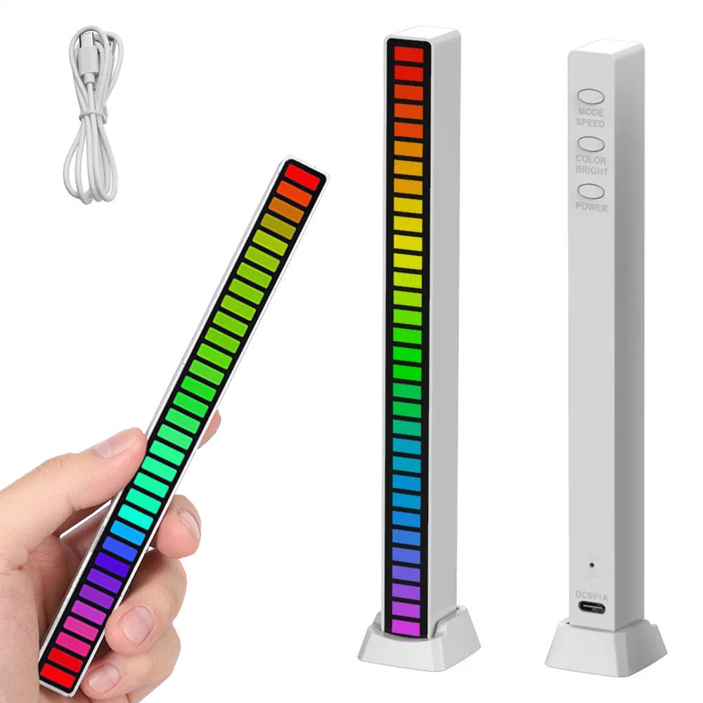 Usb led diodai garso atsakas daugiaspalvė neoninė rgb led juosta mirksi 18 režimų, Baltas, Szín, Fehér