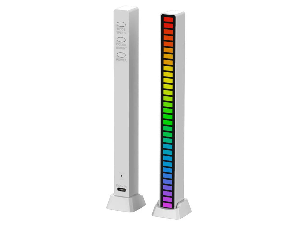 Usb led diodai garso atsakas daugiaspalvė neoninė rgb led juosta mirksi 18 režimų, Baltas, Szín, Fehér