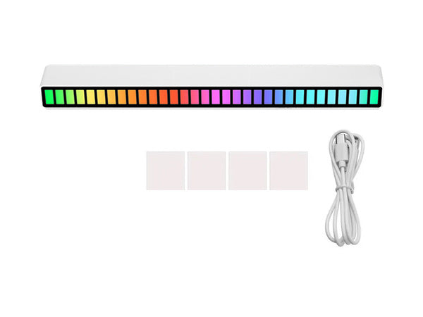 Usb led diodai garso atsakas daugiaspalvė neoninė rgb led juosta mirksi 18 režimų, Baltas, Szín, Fehér