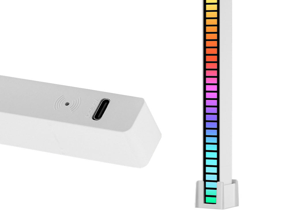 Usb vadovaujama garso atsakas daugiaspalvė neoninė juostelė rgb vadovaujama mirksinti baterija, Baltas, Szín, Fehér