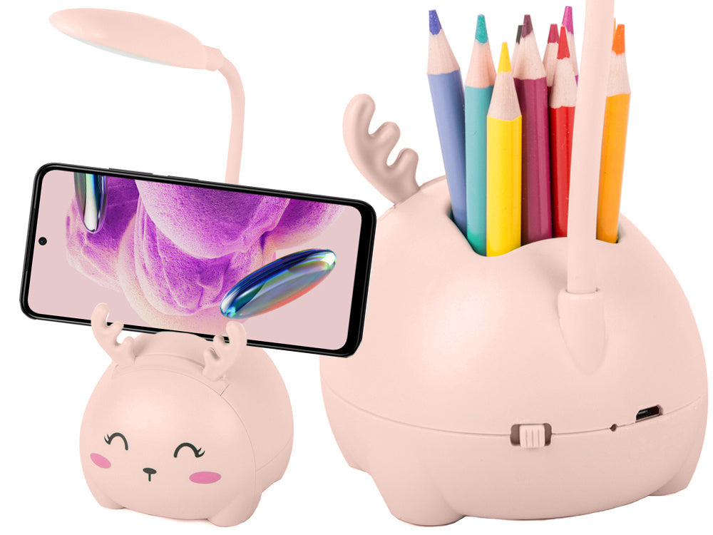 Vaikų vadovaujama naktinė šviesa usb organizatorius stovas telefono skaitymo mokslas, Rožinė, Szín, Rózsaszín